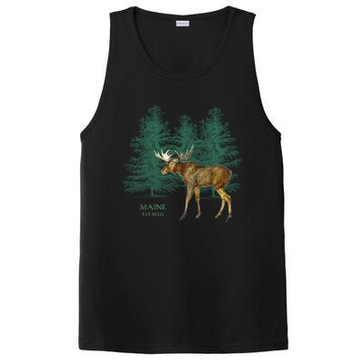 Maine State Moose Lovers Trees Vintagelook Souvenir Gift PosiCharge Competitor Tank