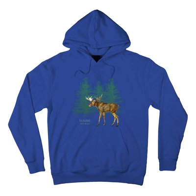 Maine State Moose Lovers Trees Vintagelook Souvenir Gift Hoodie