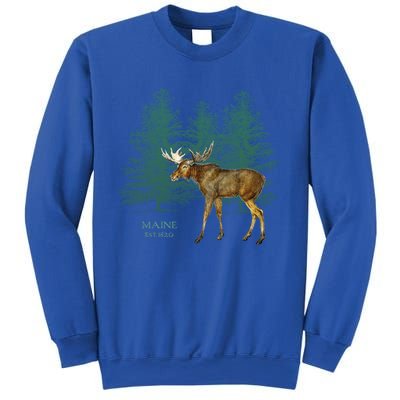 Maine State Moose Lovers Trees Vintagelook Souvenir Gift Sweatshirt