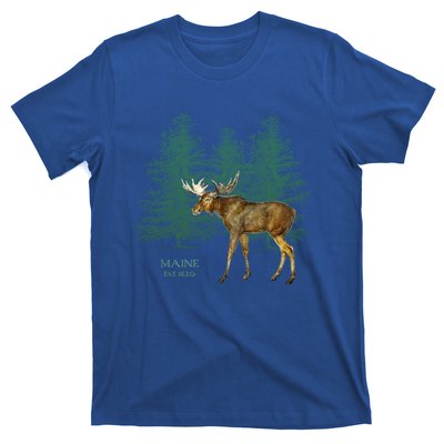 Maine State Moose Lovers Trees Vintagelook Souvenir Gift T-Shirt