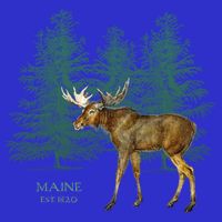 Maine State Moose Lovers Trees Vintagelook Souvenir Gift Baby Bodysuit
