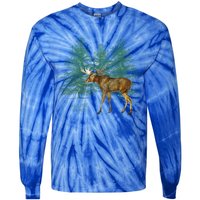 Maine State Moose Lovers Trees Vintagelook Souvenir Gift Tie-Dye Long Sleeve Shirt