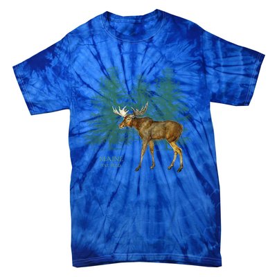 Maine State Moose Lovers Trees Vintagelook Souvenir Gift Tie-Dye T-Shirt