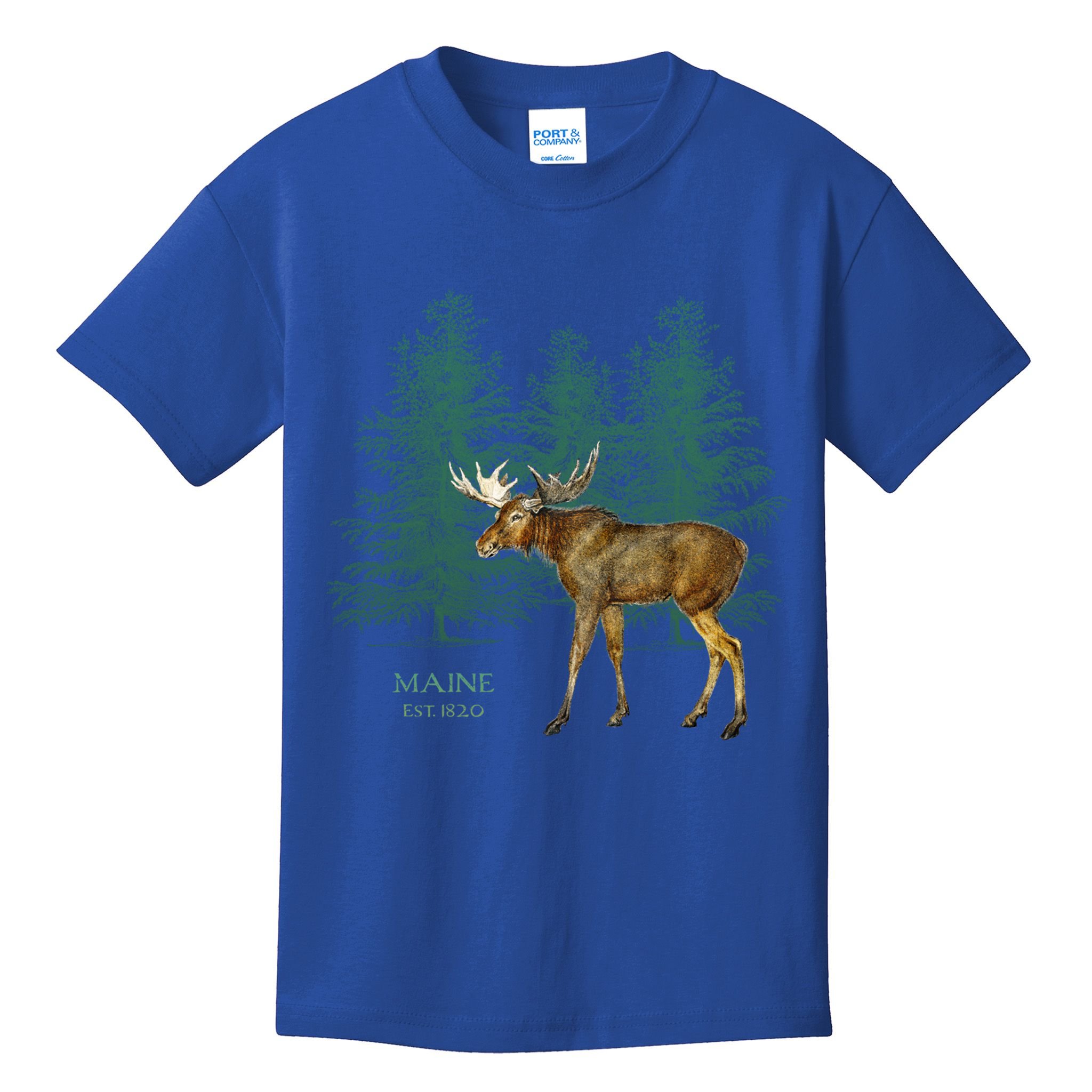 Maine State Moose Lovers Trees Vintagelook Souvenir Gift Kids T-Shirt