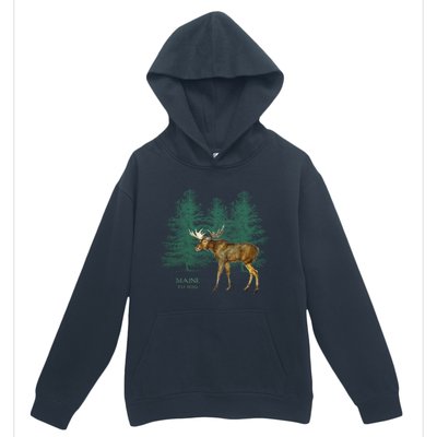 Maine State Moose Lovers Trees Vintagelook Souvenir Gift Urban Pullover Hoodie