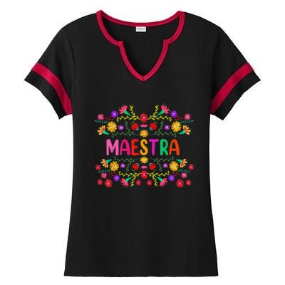 Maestra Spanish Mexican Teacher Mexico Ladies Halftime Notch Neck Tee