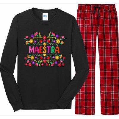 Maestra Spanish Mexican Teacher Mexico Long Sleeve Pajama Set