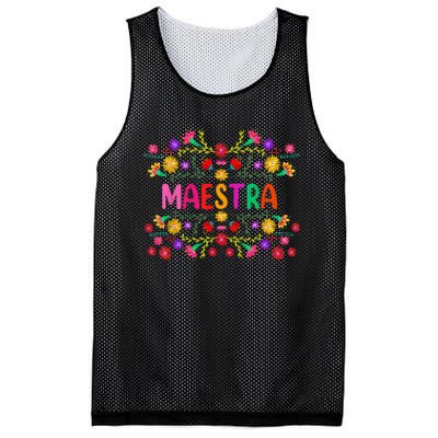 Maestra Spanish Mexican Teacher Mexico Mesh Reversible Basketball Jersey Tank