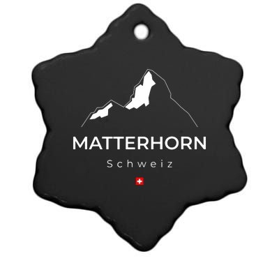 Matterhorn Switzerland Mountains Rockclimbing Hiking Ceramic Star Ornament