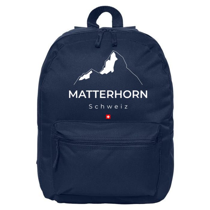 Matterhorn Switzerland Mountains Rockclimbing Hiking 16 in Basic Backpack