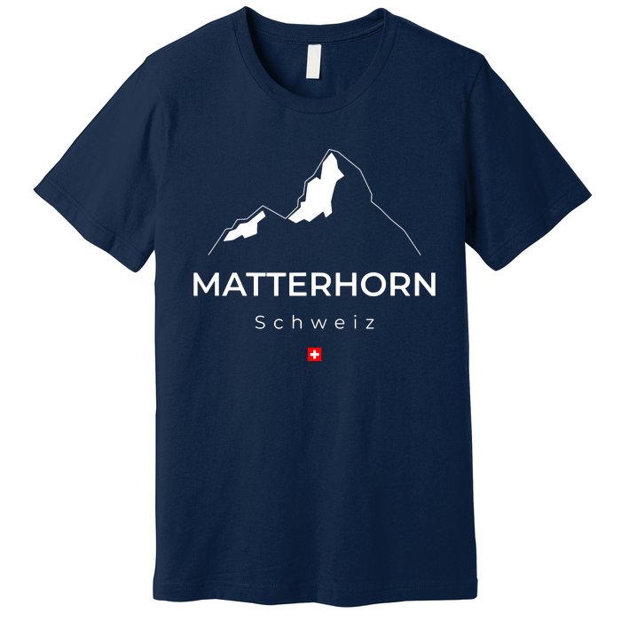 Matterhorn Switzerland Mountains Rockclimbing Hiking Premium T-Shirt