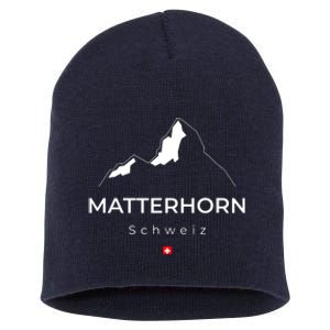 Matterhorn Switzerland Mountains Rockclimbing Hiking Short Acrylic Beanie