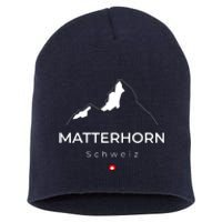 Matterhorn Switzerland Mountains Rockclimbing Hiking Short Acrylic Beanie