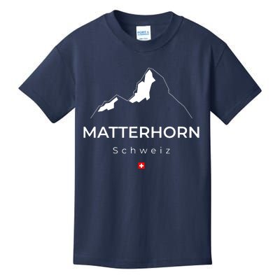 Matterhorn Switzerland Mountains Rockclimbing Hiking Kids T-Shirt