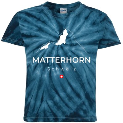 Matterhorn Switzerland Mountains Rockclimbing Hiking Kids Tie-Dye T-Shirt