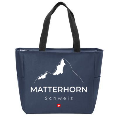 Matterhorn Switzerland Mountains Rockclimbing Hiking Zip Tote Bag