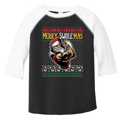 Merry Swole Mas Funny Christmas Gym And Work Out Santa Flexing Gift Toddler Fine Jersey T-Shirt