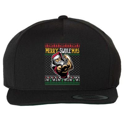 Merry Swole Mas Funny Christmas Gym And Work Out Santa Flexing Gift Wool Snapback Cap