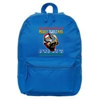 Merry Swole Mas Funny Christmas Gym And Work Out Santa Flexing Gift 16 in Basic Backpack