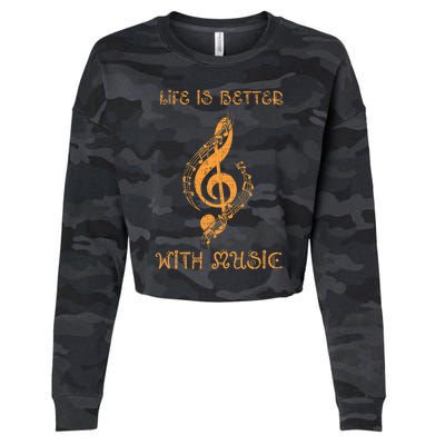 Musical Sheet Musical Note Melody Harmony Musician Cropped Pullover Crew