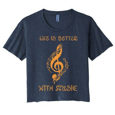 Musical Sheet Musical Note Melody Harmony Musician Women's Crop Top Tee