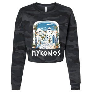 Mykonos Souvenir / Mykonos Greece / Mykonos Cropped Pullover Crew