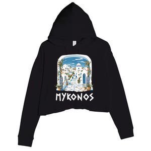 Mykonos Souvenir / Mykonos Greece / Mykonos Crop Fleece Hoodie