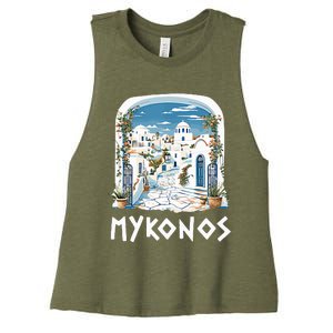 Mykonos Souvenir / Mykonos Greece / Mykonos Women's Racerback Cropped Tank