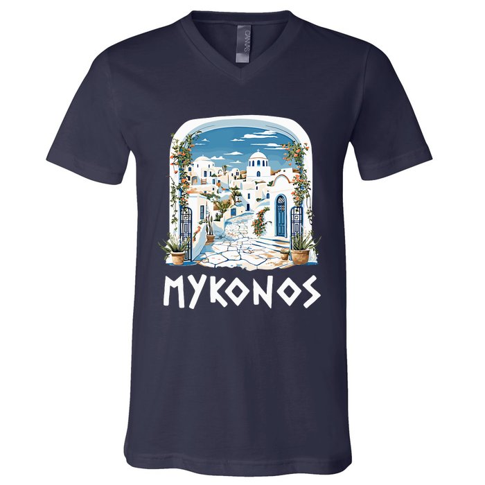 Mykonos Souvenir / Mykonos Greece / Mykonos V-Neck T-Shirt