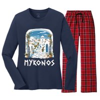 Mykonos Souvenir / Mykonos Greece / Mykonos Women's Long Sleeve Flannel Pajama Set 