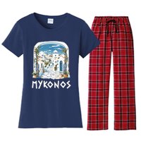 Mykonos Souvenir / Mykonos Greece / Mykonos Women's Flannel Pajama Set