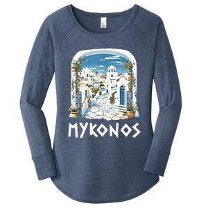 Mykonos Souvenir / Mykonos Greece / Mykonos Women's Perfect Tri Tunic Long Sleeve Shirt