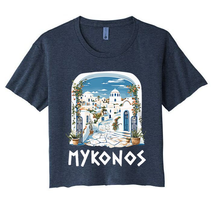 Mykonos Souvenir / Mykonos Greece / Mykonos Women's Crop Top Tee