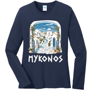 Mykonos Souvenir / Mykonos Greece / Mykonos Ladies Long Sleeve Shirt