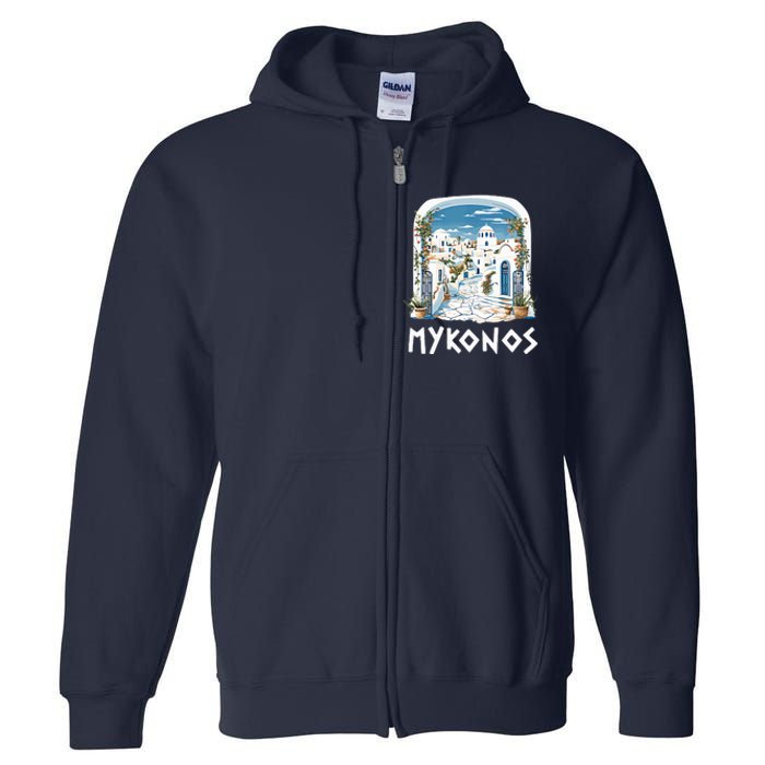 Mykonos Souvenir / Mykonos Greece / Mykonos Full Zip Hoodie