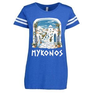 Mykonos Souvenir / Mykonos Greece / Mykonos Enza Ladies Jersey Football T-Shirt