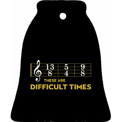 Musician Sheet Music These Are Difficult Times Ceramic Bell Ornament