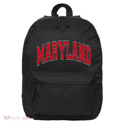 Maryland State Md Red Text 16 in Basic Backpack