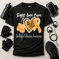 Multiple Sclerosis Ms Fight Love Cure Gift Cooling Performance Crew T-Shirt