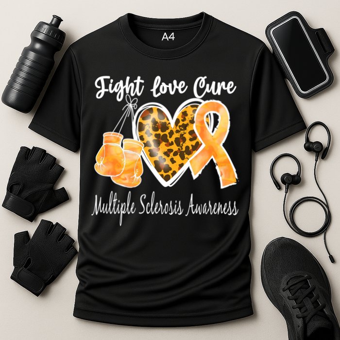 Multiple Sclerosis Ms Fight Love Cure Gift Cooling Performance Crew T-Shirt