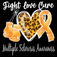 Multiple Sclerosis Ms Fight Love Cure Gift 7-Panel Snapback Hat