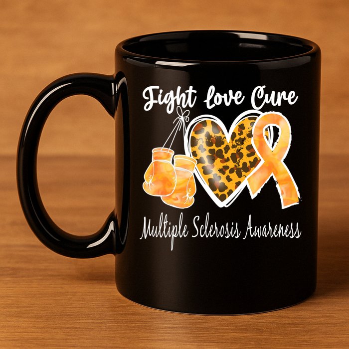 Multiple Sclerosis Ms Fight Love Cure Gift 11oz C Handle Ceramic Mug