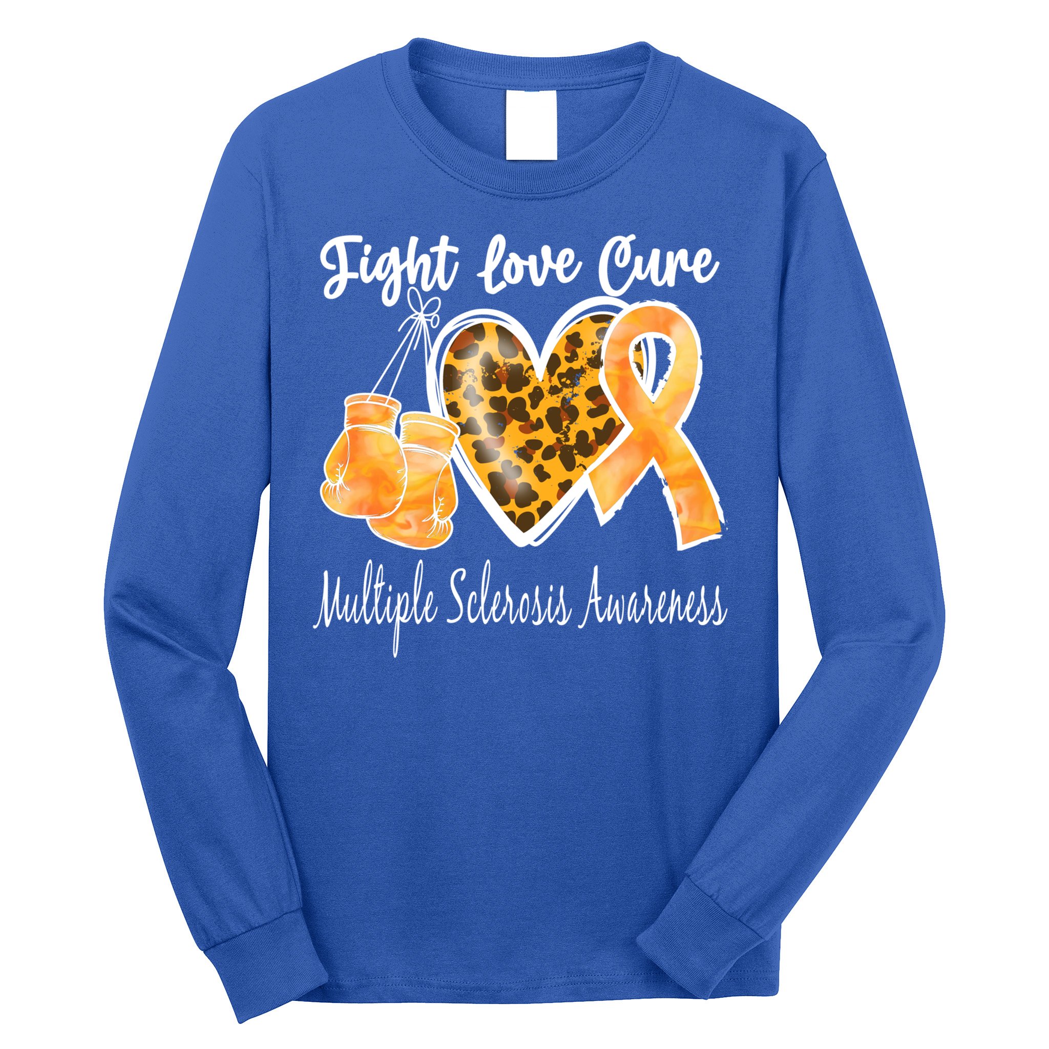 Multiple Sclerosis Ms Fight Love Cure Gift Long Sleeve Shirt