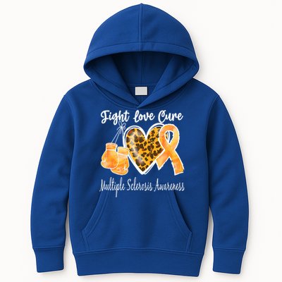 Multiple Sclerosis Ms Fight Love Cure Gift Kids Hoodie