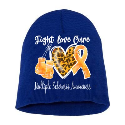 Multiple Sclerosis Ms Fight Love Cure Gift Short Acrylic Beanie