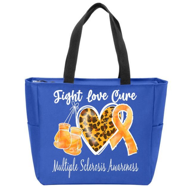 Multiple Sclerosis Ms Fight Love Cure Gift Zip Tote Bag