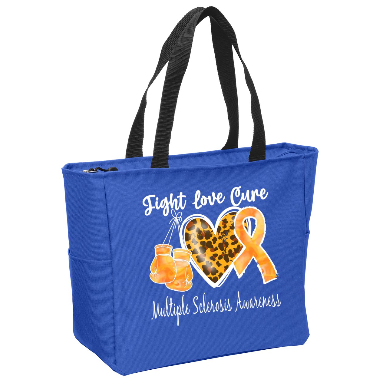 Multiple Sclerosis Ms Fight Love Cure Gift Zip Tote Bag