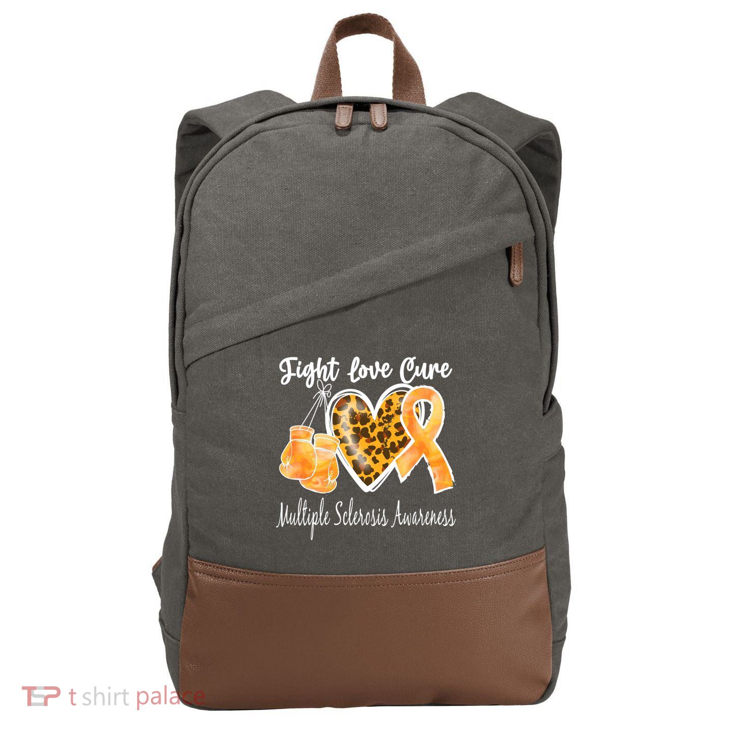 Multiple Sclerosis Ms Fight Love Cure Gift Cotton Canvas Backpack