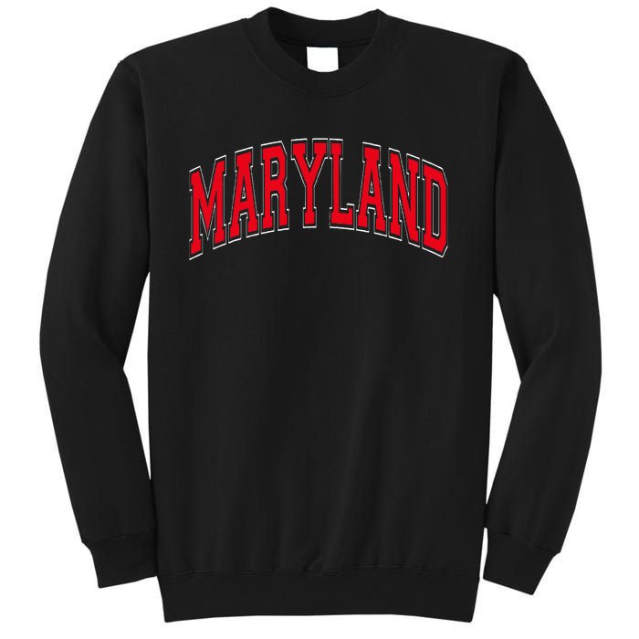 Maryland State Md Red Text Sweatshirt