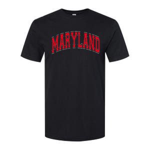 Maryland State Md Red Text Softstyle CVC T-Shirt